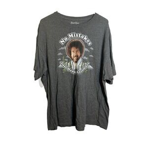 bob ross mens short sleeve grey shirt size 2XL XXL